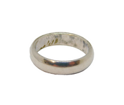 Sterling Silver Rounded Plain Wedding Band Ring Vintage c1970 Size I 1/2