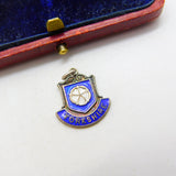 Sterling Silver and Enamel Yorkshire Travel Shield Charm Pendant Vintage c1970