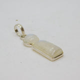 Sterling Silver Moonstone Round & Oblong Studio Charm Pendant Vintage c1970s