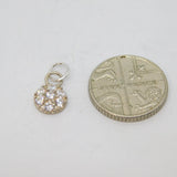 Sterling Silver CZ Set Round Delicate Charm Pendant Vintage c1990