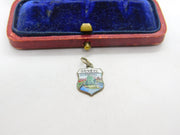 Sterling Silver and Enamel Geneva Travel Shield Charm Pendant Vintage c1970