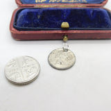 Sterling Silver Queen Victoria Two Annas Coin Charm Pendant Antique c1860