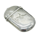 Victorian Sterling Silver Aesthetic Swallow Vesta Case Antique 1881 Birmingham