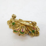 800 Grade Silver & Enamel Filigree Form Butterfly Brooch Vintage