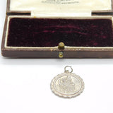 Sterling Silver St Christopher Coin Charm Pendant Vintage c1970