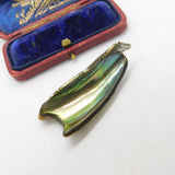Large Abalone Pearl Silver Bale Drop Pendant Vintage c1980