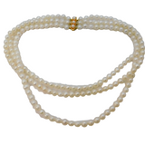 J. Köhle 9ct Gold & Cultured Pearl Triple Strand Necklace Vintage c1960s