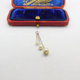 Sterling Silver Faux Pearl Trio Drop Charm Pendant Vintage c1970