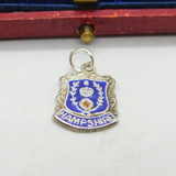 Sterling Silver & Enamel Hampshire Travel Shield Charm Pendant Vintage c1970
