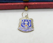 Sterling Silver & Enamel Hampshire Travel Shield Charm Pendant Vintage c1970