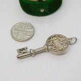 Sterling Silver Nuvo 21st Birthday Key Charm Pendant Vintage c1970