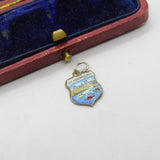 Sterling Silver and Enamel Gt Yarmouth Travel Shield Charm Pendant Vintage c1970