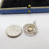 Sterling Silver 'I'm In Charge' Circular Charm Pendant Vintage c1970
