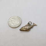 Sterling Silver Fish Charm Pendant Vintage c1970s