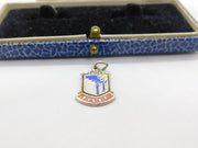 Sterling Silver and Coloured Enamel Travel Shield 'Filey' Charm Vintage c1970