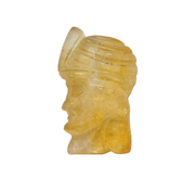 Early 20th Century Carved Citrine Man with Turban Cameo Plaque Antique