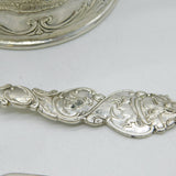 Victorian Sterling Silver Nursery Rhyme Christening Set Antique Birmingham