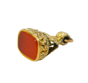 George III 12ct Gold Cased Carnelian Agate Floral Chased Fob Seal Antique c1820