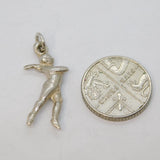 Sterling Silver Dancing Figure Charm Pendant Vintage c1970