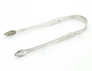 George III Hester Bateman Sterling Silver Floral Sugar Tongs Antique c1770