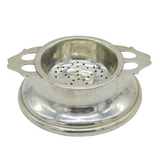 Sterling Silver Tea Strainer on Bowl Antique 1937 Birmingham Art Deco