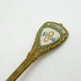 20th Century Spanish Gilt Metal & Enamel Bowl Sevilla Souvenir Spoon Antique