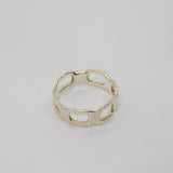 Sterling Silver Modernist Open Shapes Textured Ring Vintage c1970 Size M 1/2