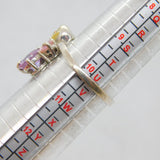 Sterling Silver Yellow, Pink & Purple CZ Dress Ring Vintage c1990 Size U 1/2