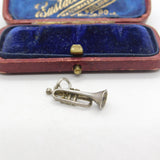Sterling Silver Musical Trumpet Charm Pendant Vintage c1970
