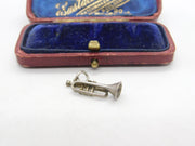 Sterling Silver Musical Trumpet Charm Pendant Vintage c1970