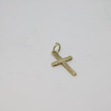 Sterling Silver Textured Cross Charm Pendant Vintage c1970
