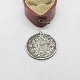Victorian South African 1 Shilling Coin Charm or Pendant Antique 1895