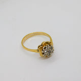Spanish Gold On Sterling Silver 7 Stone Spinel Dress Ring Modern c1990 Size R