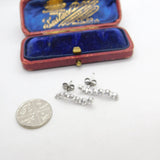 Pair of Sterling Silver Diamond Paste Swirl Form Stud Earrings Vintage c1970