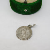 Victorian Sterling Silver Threepence 'AJG' Engraved Love Token Charm Antique