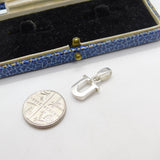 Sterling Silver 'U' Initial Charm Pendant Vintage c1970
