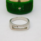 Sterling Silver Modernist Spinel Set Dress Ring Vintage c1970 Size R UK