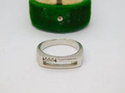 Sterling Silver Modernist Spinel Set Dress Ring Vintage c1970 Size R UK