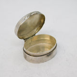 Sterling Silver Small Floral Pattern Pill Box Vintage c1970