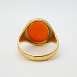 9ct Yellow Gold & Carved Sardonyx Monogram 'MH' Intaglio Signet Ring