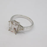 Sterling Silver Modernist Paste Set Dress Ring Vintage c1970 Size Q