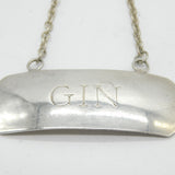 Royal Irish Silver Co. Sterling Silver Gin Decanter Label Vintage 1978 Sheffield