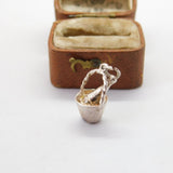 Sterling Silver Champagne Ice Bucket Charm Pendant Vintage c1970
