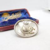 Mexican Sterling Silver Sombrero Hat Souvenir Brooch Vintage c1960