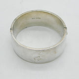 Art Deco Sterling Silver & Gold Flower & Swallow Pattern Cuff Bangle Antique