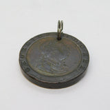 George III Copper Cartwheel Penny Coin Pendant Medallion Antique 1797