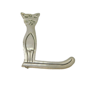 Sterling Silver Modernist Cat Design Initial L Brooch Vintage c1970