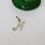 Sterling Silver N Initial Charm Pendant Vintage c1970