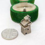 Sterling Silver Mill House or Castle Charm Pendant Vintage c1970