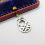 Sterling Silver Celtic Drop Charm Pendant Vintage c1970
